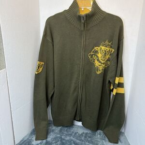 Epic Hero Men’s Cardigan Size 2XL Olive Green Streetwear Y2K Retro Preppy